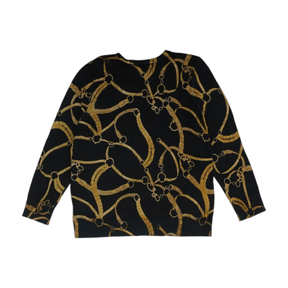 Black Plus Print Pullover Sweater