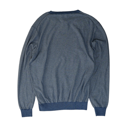 Blue Striped Pullover Sweater