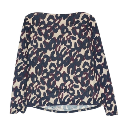 Navy Animal Print Blouse