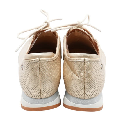 Gold Low Top Athletic Shoes