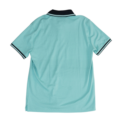 Blue Solid Short Sleeve Polo