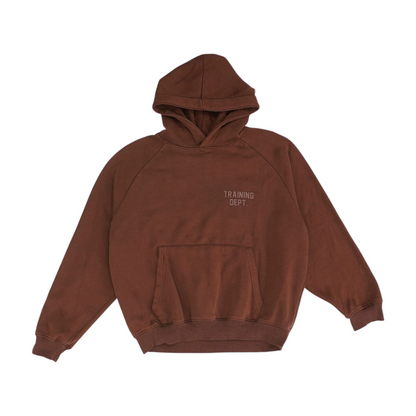 Brown Solid Hoodie Pullover