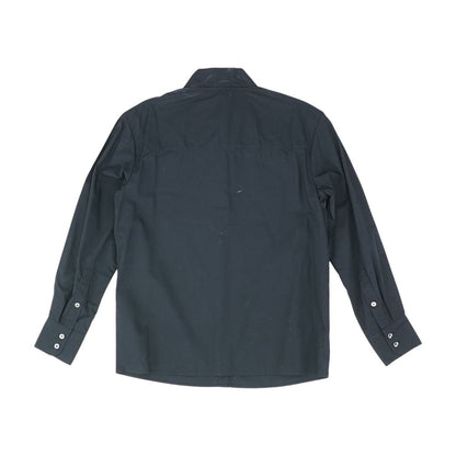 Black Solid Button Down