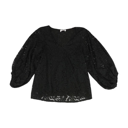 Black Floral Long Sleeve Blouse