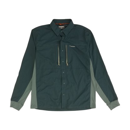Blue Solid Outdoor Button Down