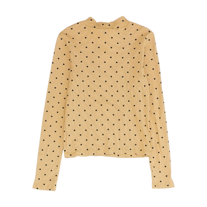 Tan Hearts Blouse