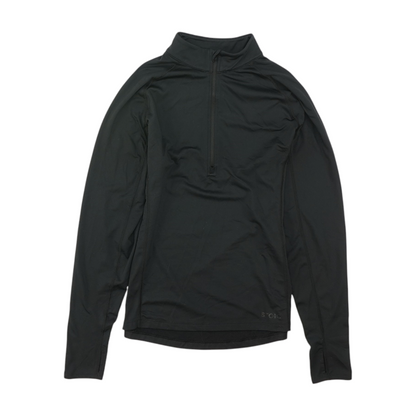 Black Solid 1/4 Zip Pullover
