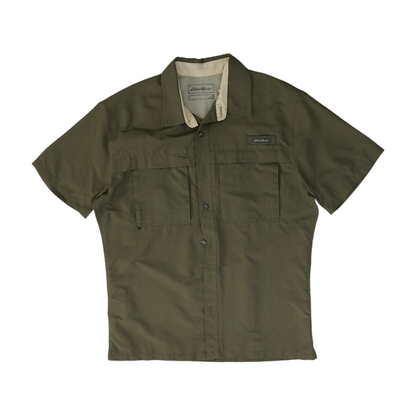Green Solid Outdoor Button Down