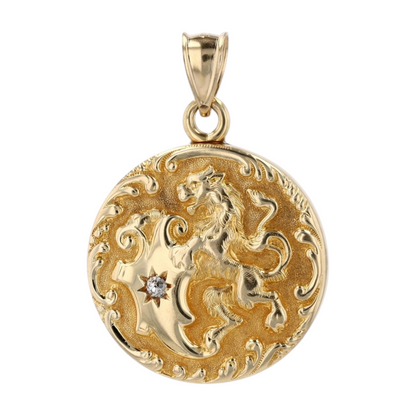 14K Yellow Gold Diamond Pendant