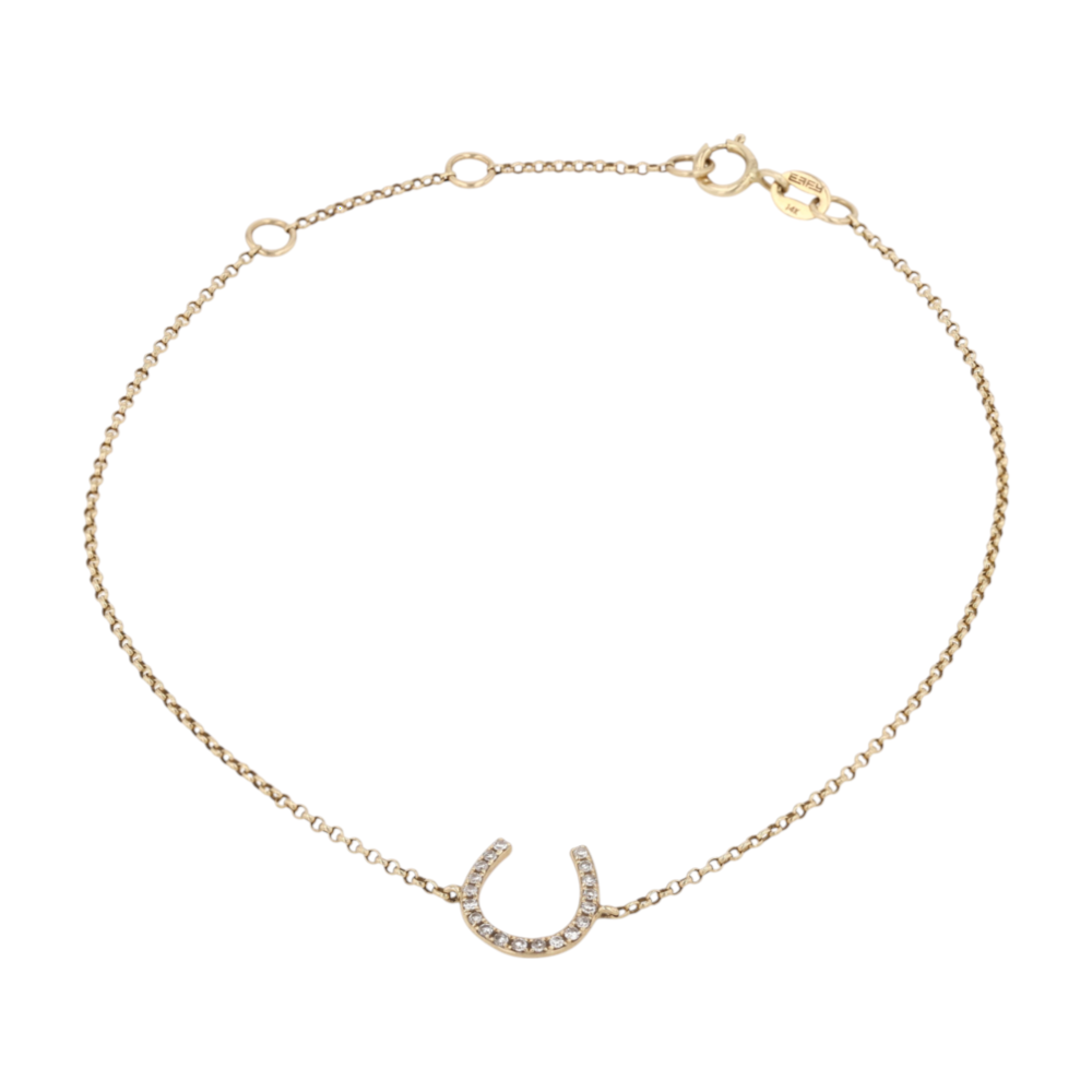 14K Yellow Gold Diamond Chain Bracelet