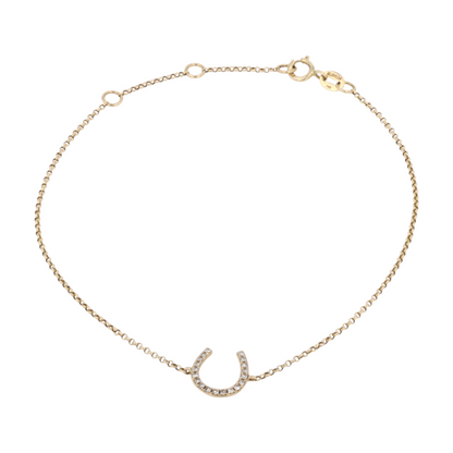 14K Yellow Gold Diamond Chain Bracelet
