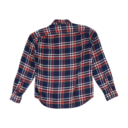 Navy Plaid Flannel Button Down