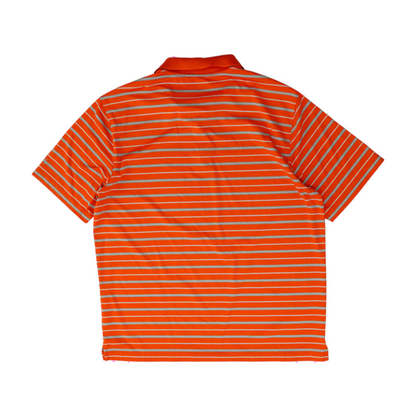 Orange Striped Short Sleeve Polo