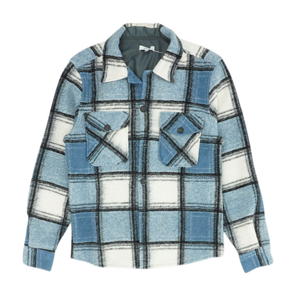 Blue Plaid Long Sleeve Button Down