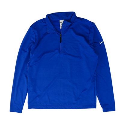 Blue Solid 1/4 Zip Pullover