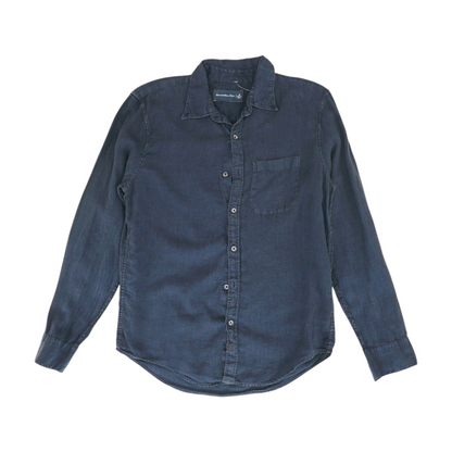 Navy Solid Long Sleeve Button Down