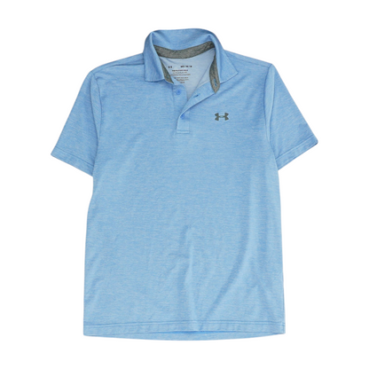 Blue Solid Short Sleeve Polo