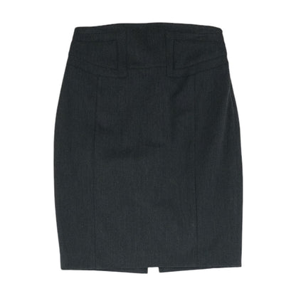 Charcoal Solid Midi Skirt