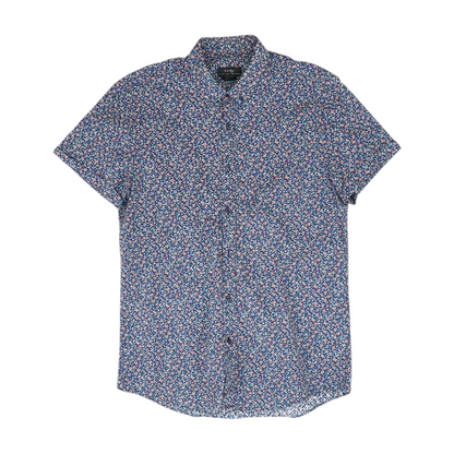 Navy Floral Short Sleeve Button Down