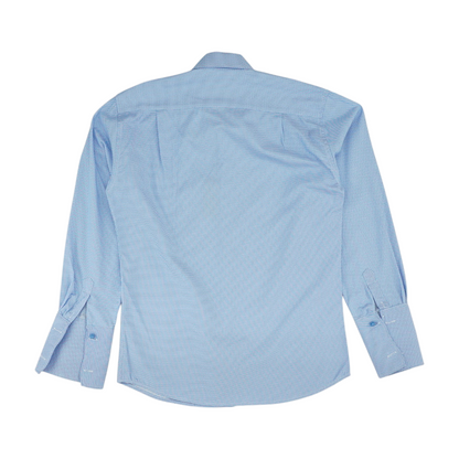 Blue Geometric Long Sleeve Button Down