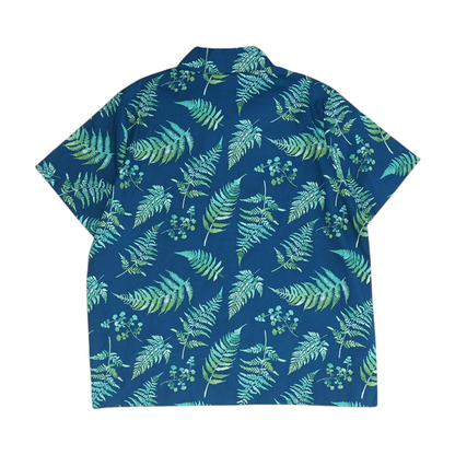 Navy Print Button Down