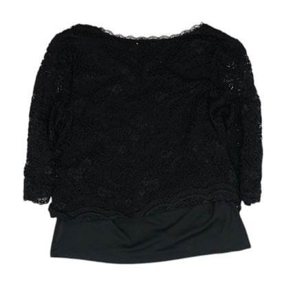 Black Misc. V Neck Knit Top