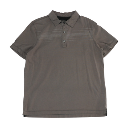 Gray Solid Short Sleeve Polo