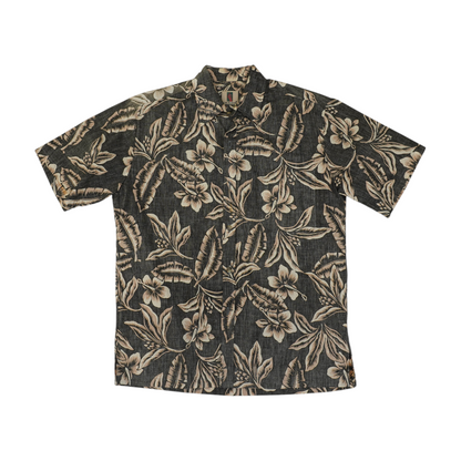 Gray Tropical Short Sleeve Button Down