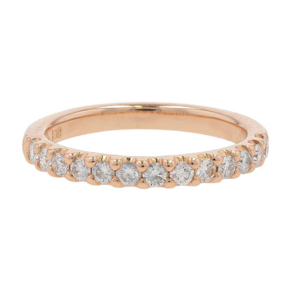 1/2 Ct 18K Rose Gold Prong Set Diamond Anniversary Ring
