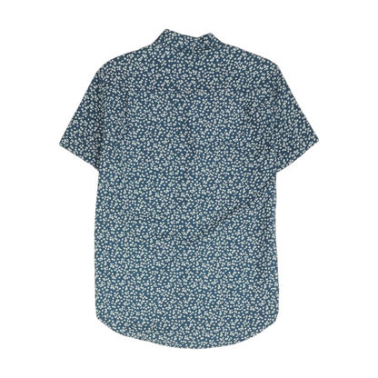 Blue Floral Short Sleeve Button Down