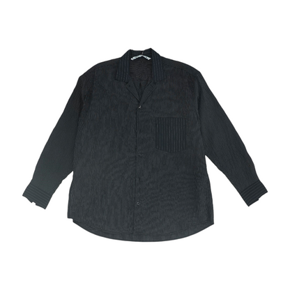 Black Striped Long Sleeve Button Down