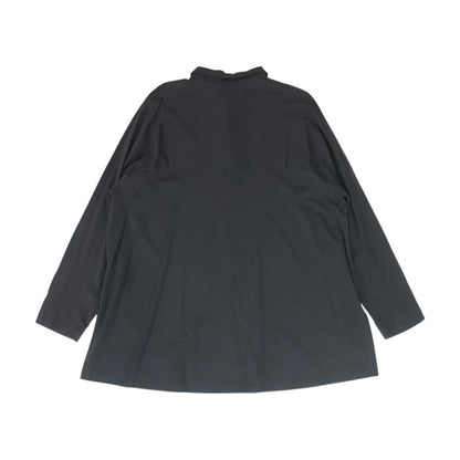 Black Solid Long Sleeve Button Down