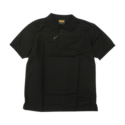 Black Solid Short Sleeve Polo