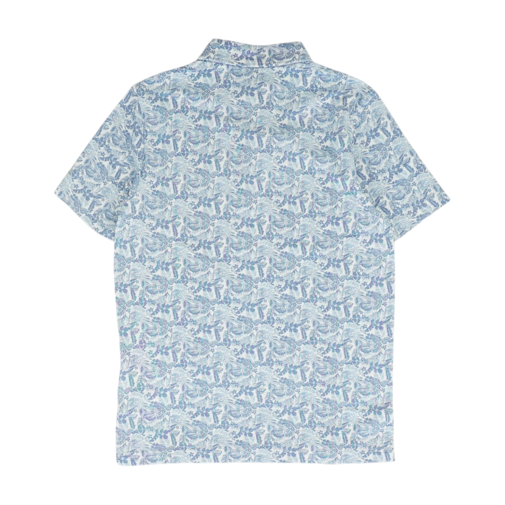 Blue Tropical Short Sleeve Polo