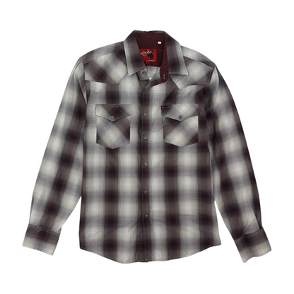 Gray Plaid Long Sleeve Button Down