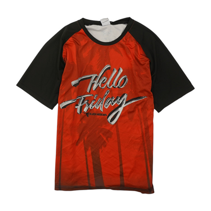 Red Color Block Active T-Shirt