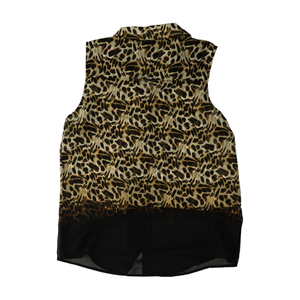 Brown Animal Print Button Down