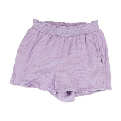 Purple Solid Knit Shorts