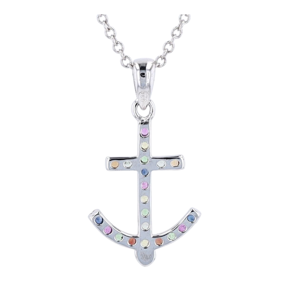 1/5 ctw Sterling Silver Sapphire Pendant Necklace