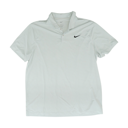 White Striped Short Sleeve Polo