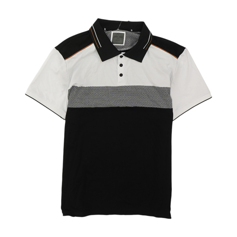 Black Color Block Short Sleeve Polo