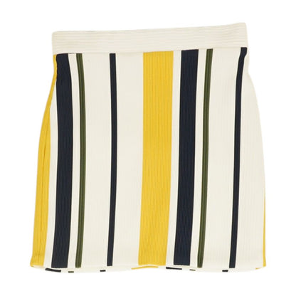 White Striped Mini Skirt