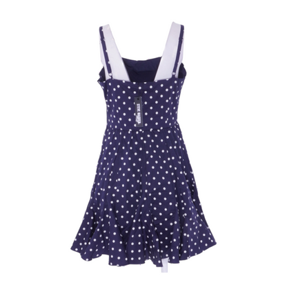 Navy Polka Dot Mini Dress