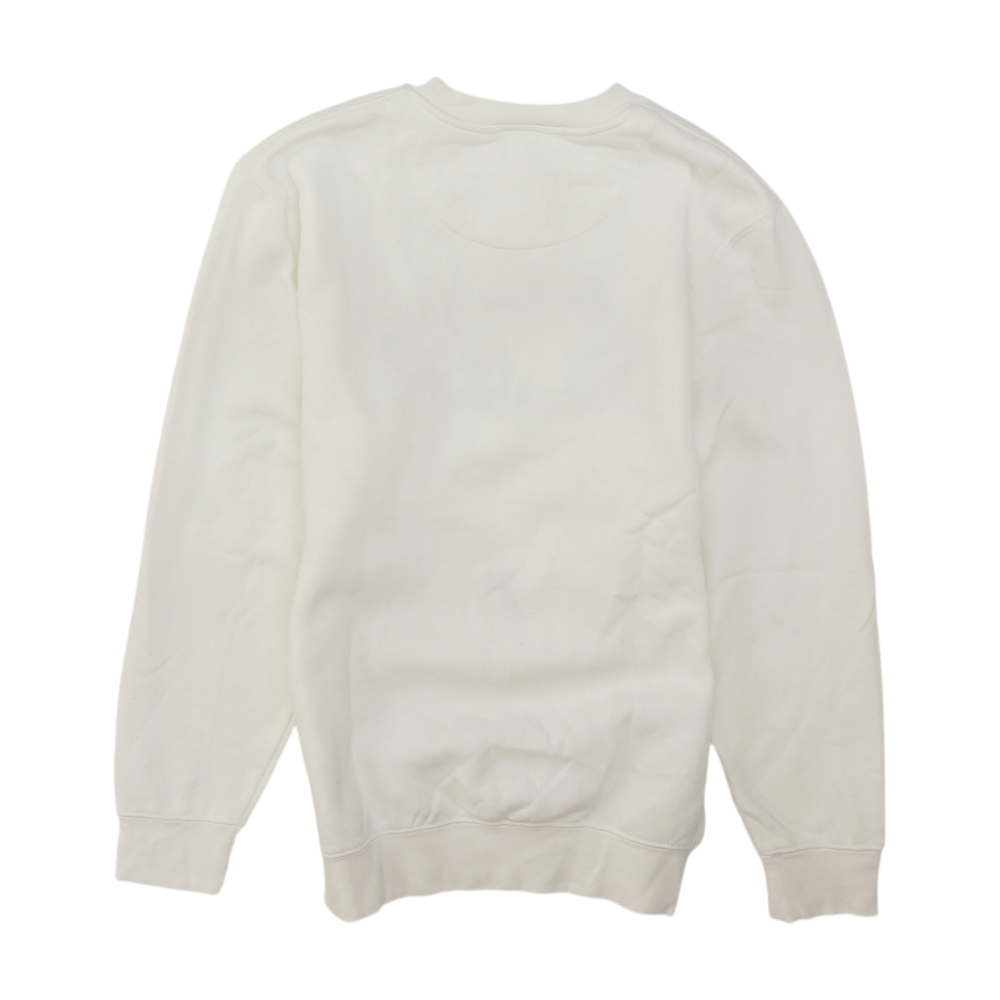 White Solid Sweatshirt Pullover