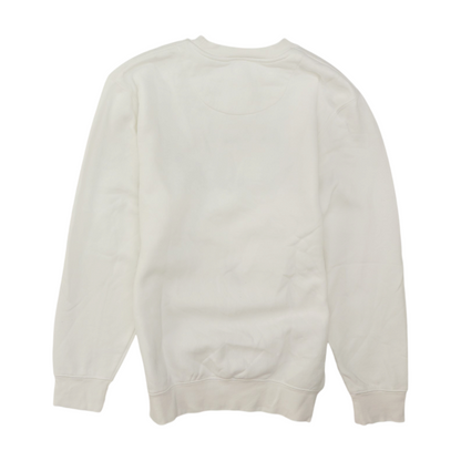 White Solid Sweatshirt Pullover