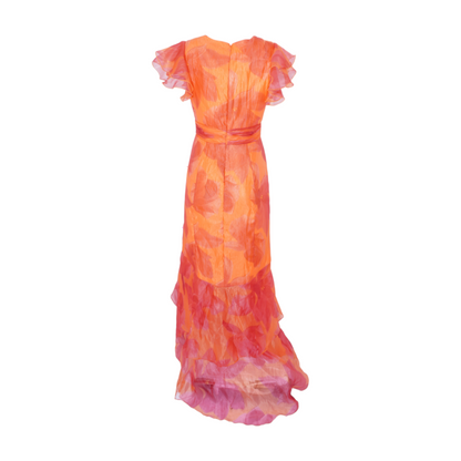 Orange Floral Maxi Dress