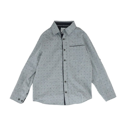 Gray Geometric Long Sleeve Button Down
