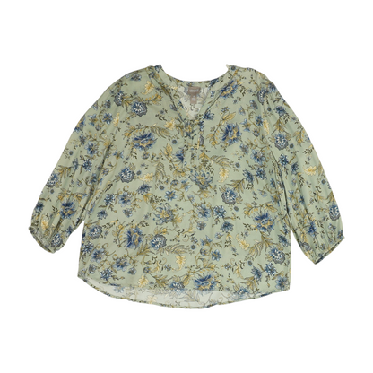 Green Floral Blouse
