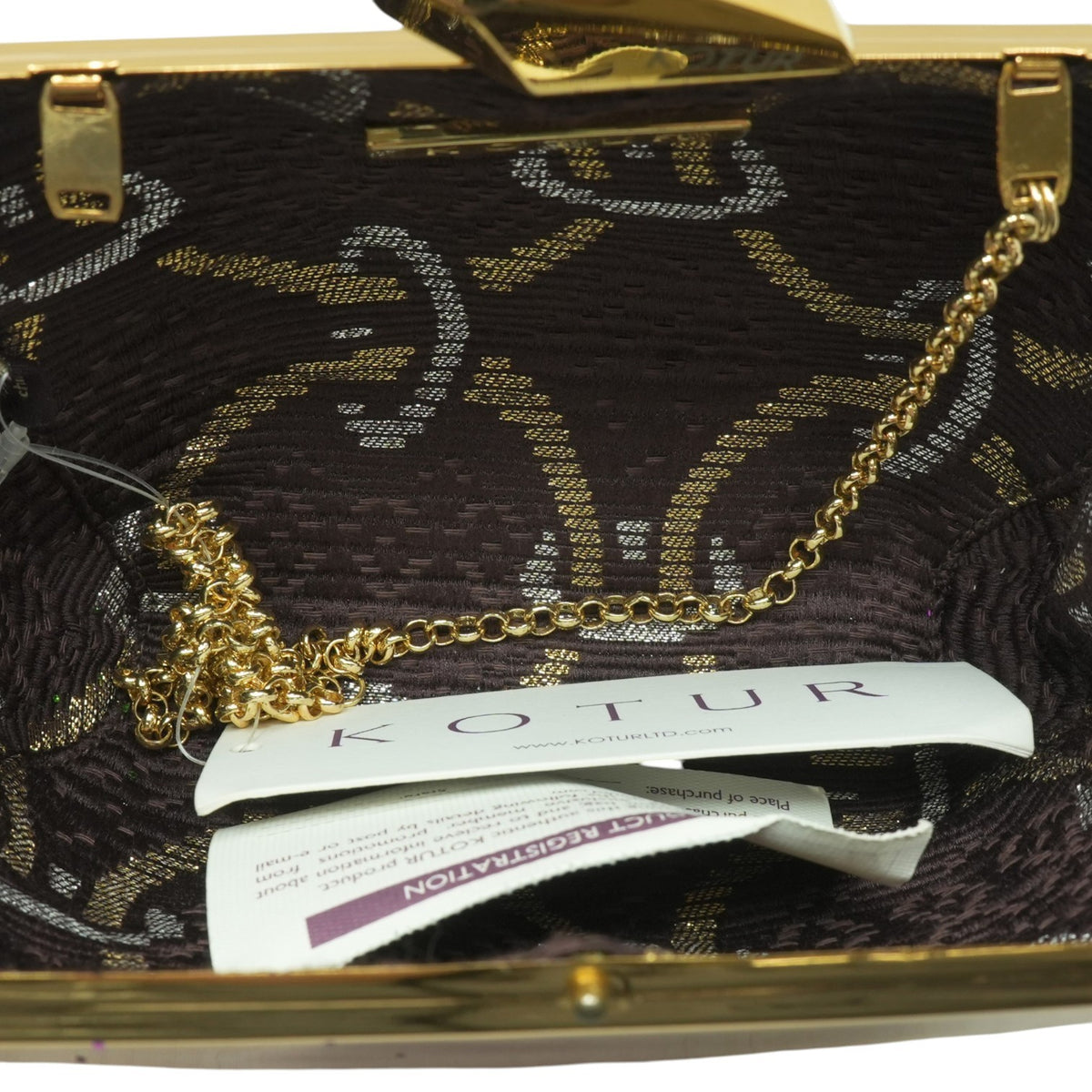 Kotur Pearce Minaudiere in Gold with Multicolor Glitter – Image 4