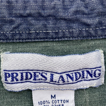 Vintage Blue Solid Long Sleeve Button Down